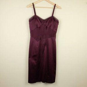 BCBG Paris Strappy Deco Satin Dress in Brick color